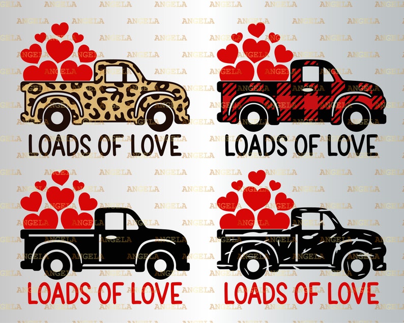 Download Loads of Love Svg Valentine Truck Svg Valentine's Day | Etsy