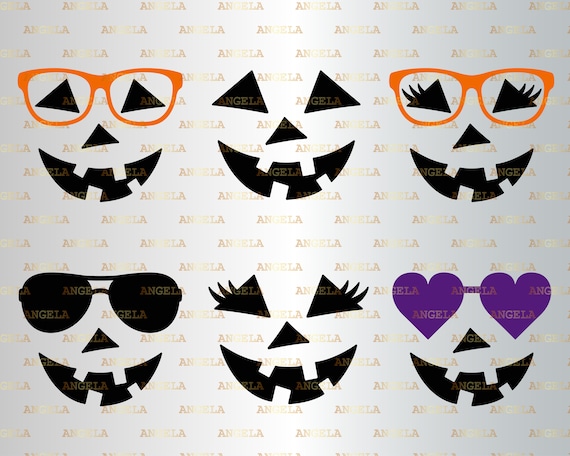 Halloween Pumpkin Faces Svg Jack O Lantern With Glasses Svg