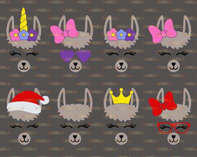 Download Llama Face SVG Bundle Llama Svg Birthday Girl Svg Alpaca ...