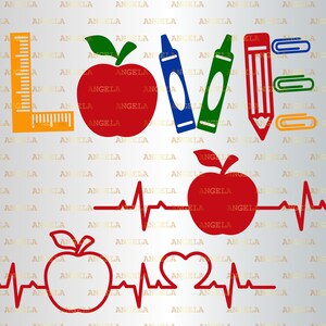 Download Apple Teacher Heartbeats Teacher Svg Apple Svgbach To Etsy
