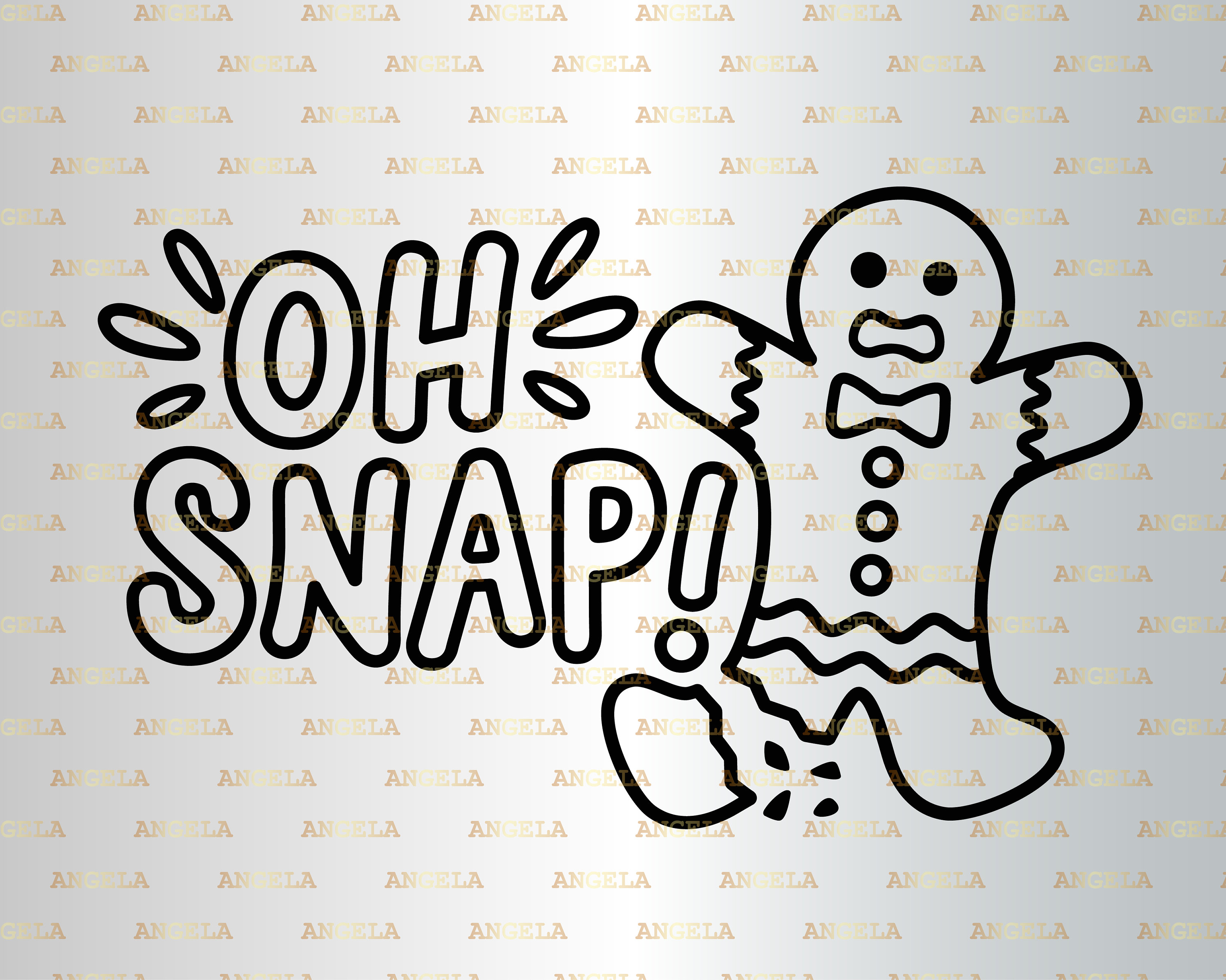 Oh Snap Svg Gingerbread Man Svg Gingerbread Outline | Etsy