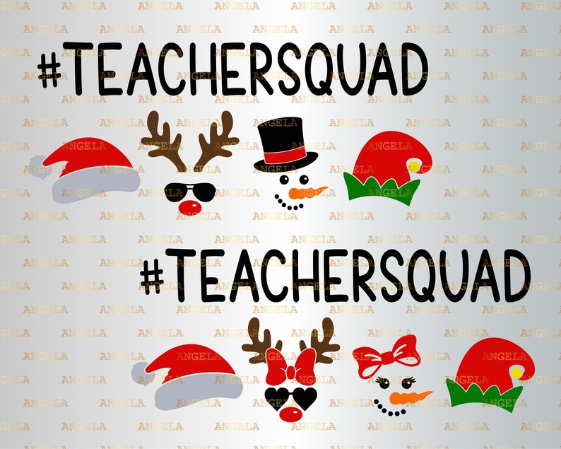 Download Teacher Squad Svg Christmas Svg Santa Claus Svg Elf Hat | Etsy
