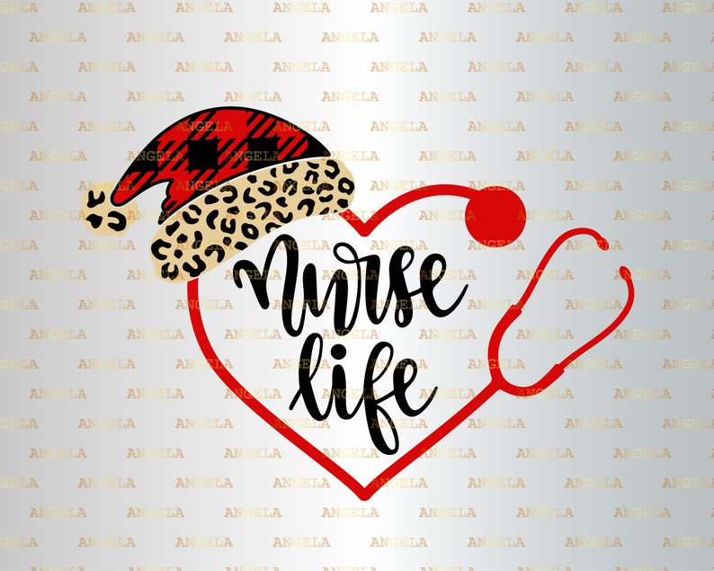 Download Nurse Life SVG Christmas Svg Nursing School Leopard Santa ...