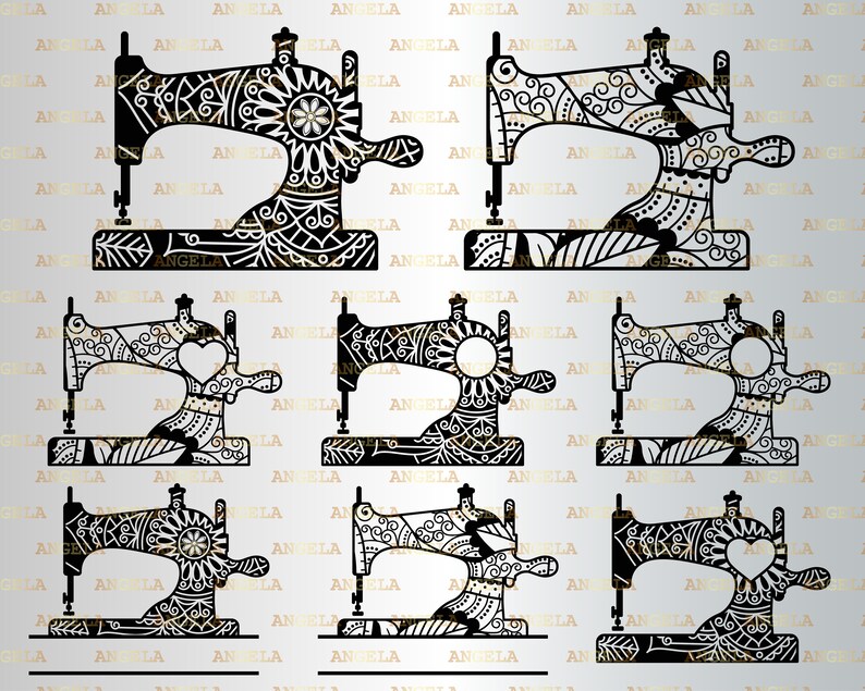 Download Art Collectibles Clip Art Sewing Machine Svg Mandala Svg Sew Circle Monogram Tailor Gift Silhouette Png Eps Dxf Vinyl Cut Digital Files Sewing Machine Zentangle