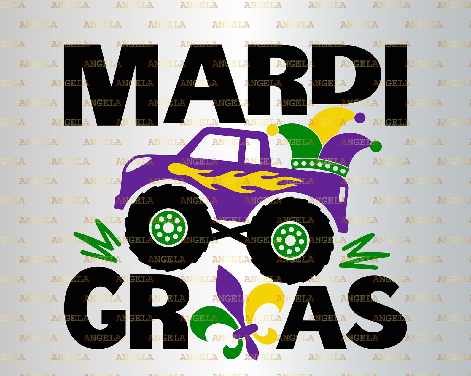 Mardi Gras Svg Monster Truck Svg Fleur De Lis Svg | Etsy