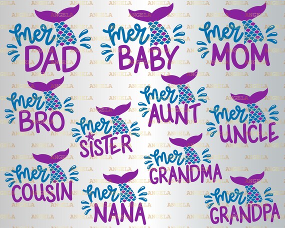 Download Mer Maid Family Bundle Svg Mermaid Svg Mermaid Tail Mermaid Etsy