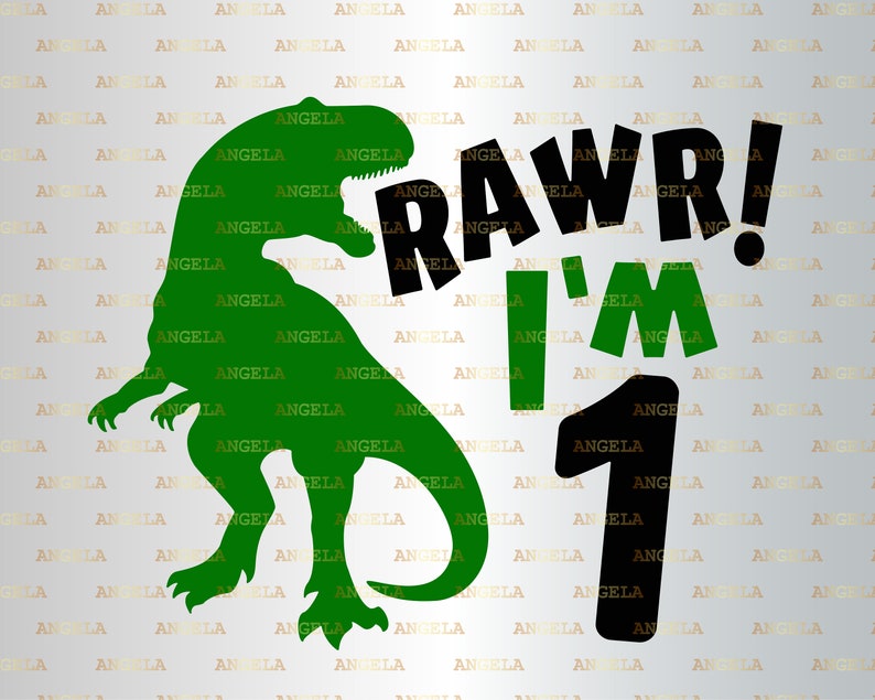 Download Rawr I'm One SVG Birthday Svg Dinosaur Svg T-Rex Svg | Etsy