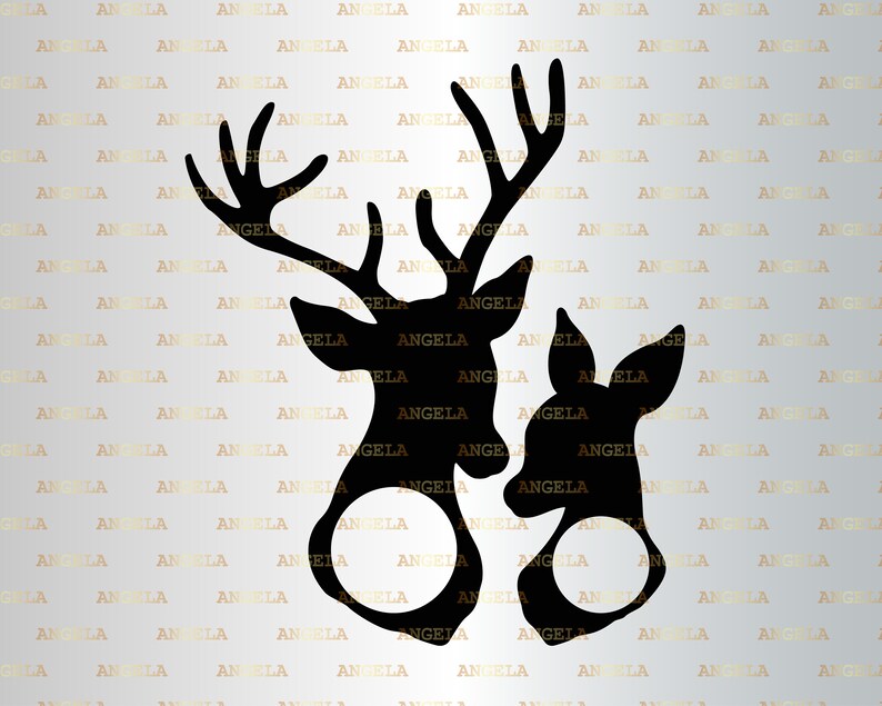 Download Clip Art Art Collectibles Reindeer Deer Svg Buck Hunting Silhouette Png Eps Dxf Vinyl Decal Digital Cut Files Deer Family Svg Deer Head Svg Animal Stag And Doe