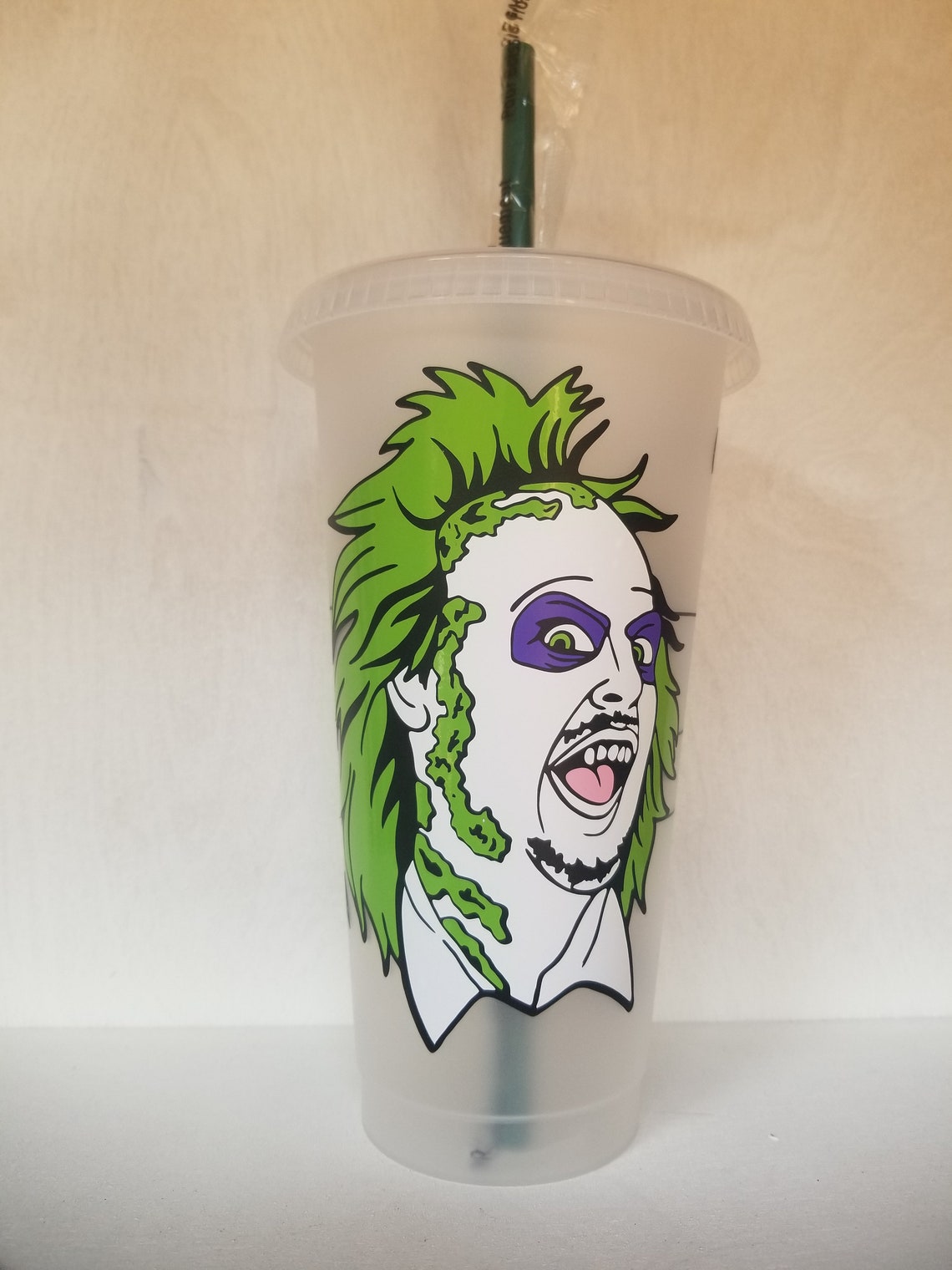 Beetlejuice starbucks cold cup Etsy
