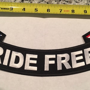 Large Ride Free Rocker Embroidered Patch
