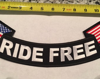 Large Ride Free Rocker Embroidered Patch