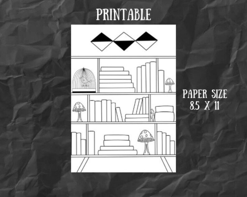 Printable Bookshelf Book Tracker coloring - Il 794xN.5683450282 Gkqv 