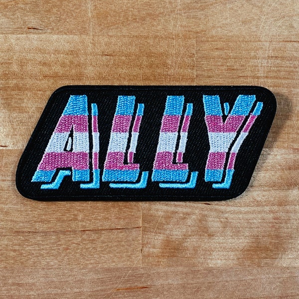 Trans ALLY iron-on patch.