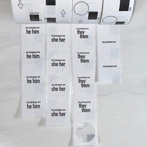 Pronoun sticker rolls — 3,000+ small stickers for conferences, trade shows, and other large events