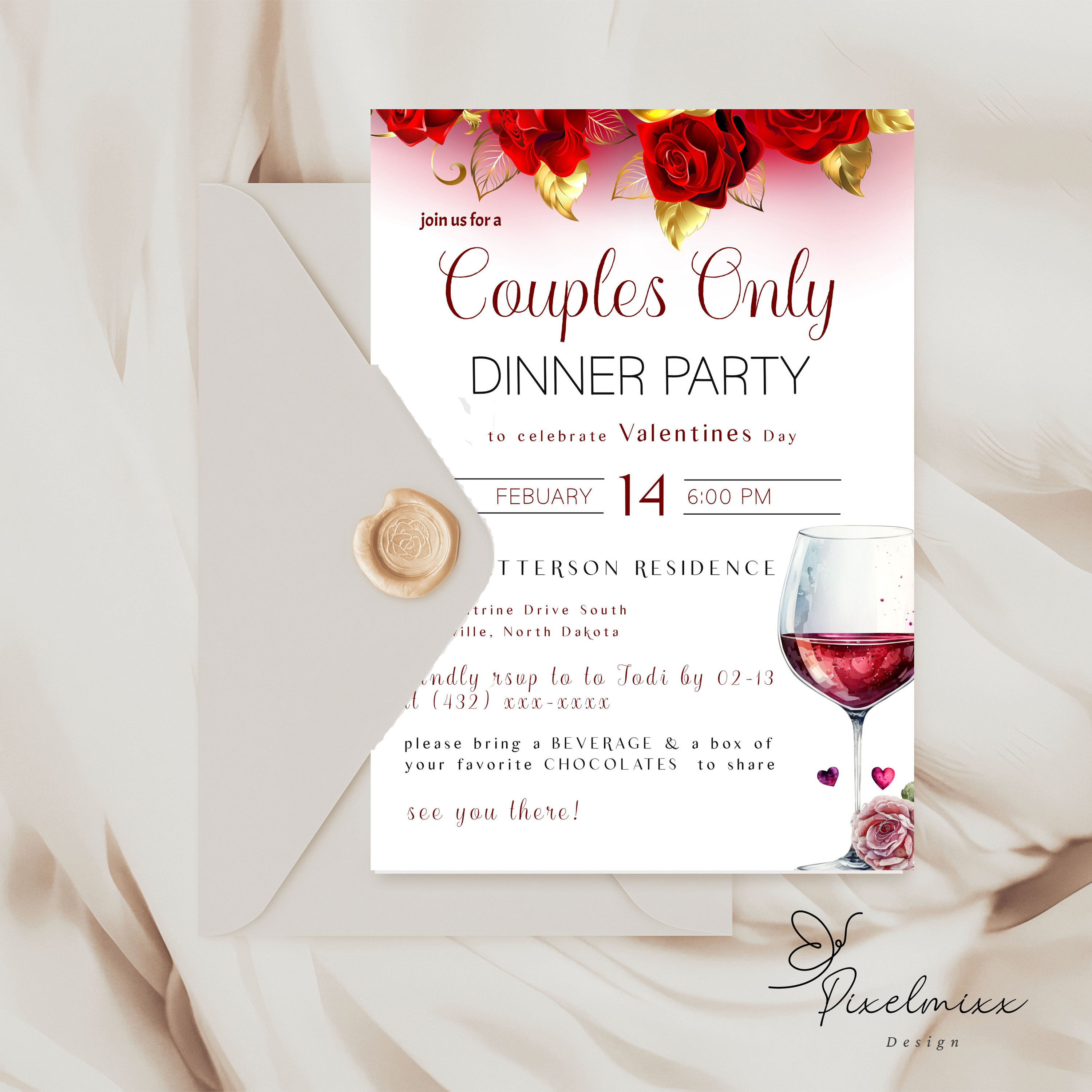 open lace back dress Couples Christmas Party Invitations main image 0