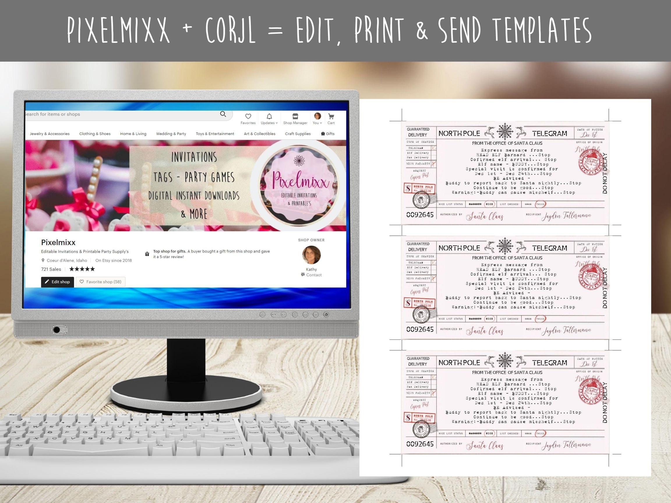 Elf Arrival Telegram Printable North Pole Telegram Edit and - Etsy