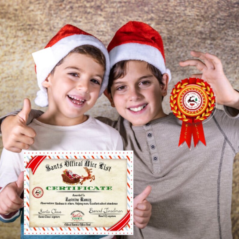 Official Nice List Certificate With Print & Trim Nice List Etsy