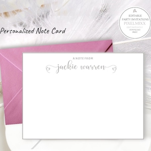 Personalisierte Briefpapier-Notiz-Karte, Sofort-Download, minimalistische Briefpapier-Karte, ich bearbeite für Sie und Sie drucken - 7 x 5 & 6 x 4 Zoll, jetzt bestellen!
