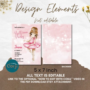 Printable Pink Ballerina Invitation + Cell Phone Ballerina Birthday ...