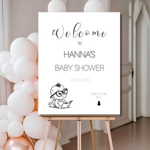 Convite para chá de bebê, conjunto minimalista para chá de bebê, modelo de convite para impressão, modelo Corjl, desenho moderno editável, conjunto de convites