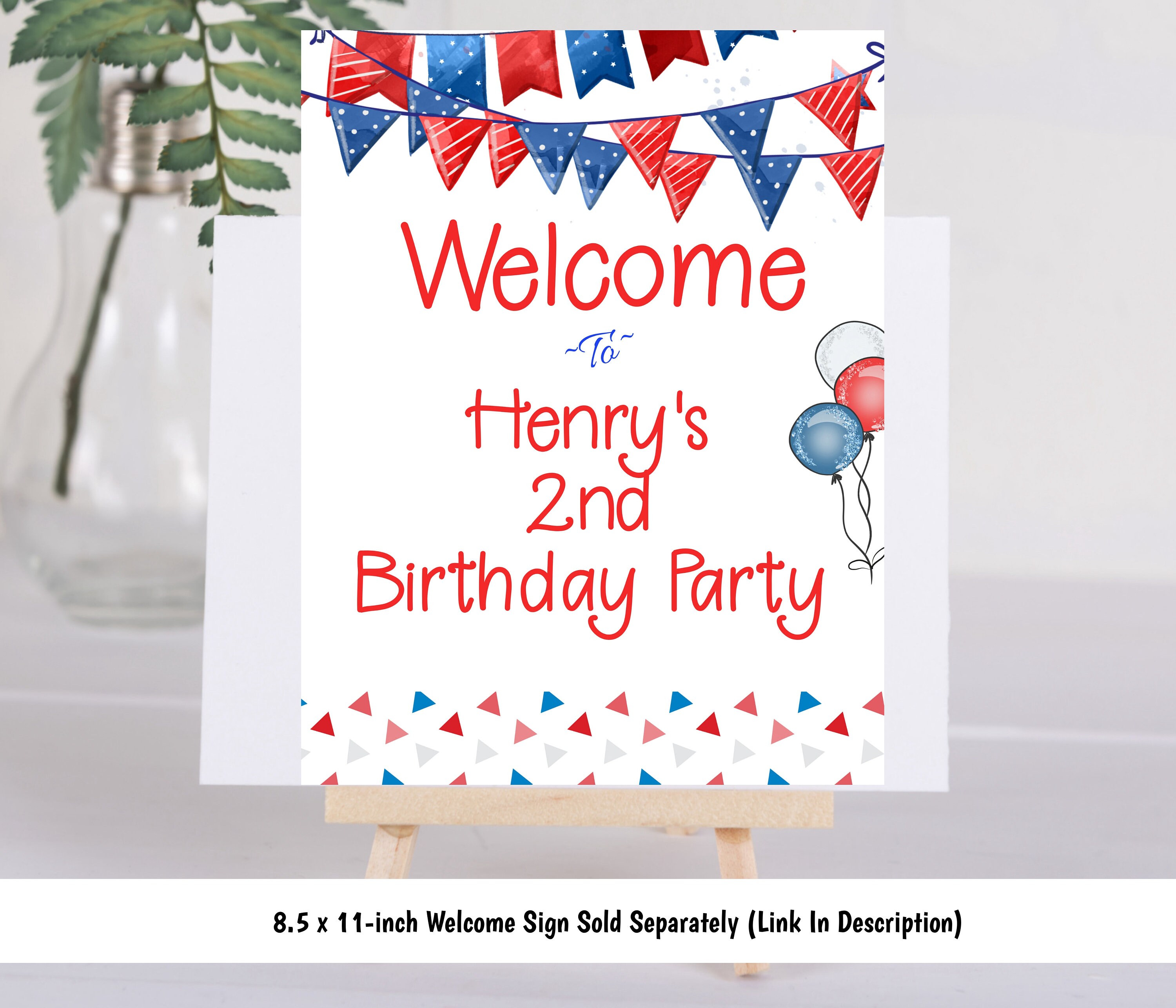 Red White and Two Birthday Invitation: Patriotic 2nd Birthday ...