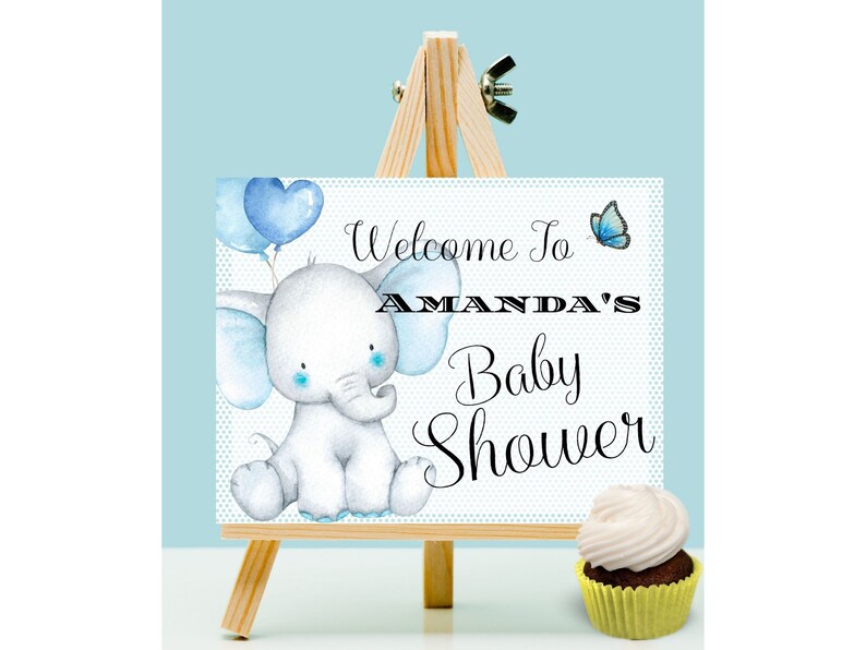 Boy Elephant Baby Shower Sign Baby Shower Printables Etsy