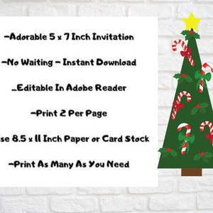 Printable Christmas Invitation Template, Editable Holiday Party ...