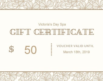 Gift Certificate, Printable Gift Certificate Template, Digital Instant Download Gift, Edit Any Occasion, Download-Edit-Print- No Waiting!