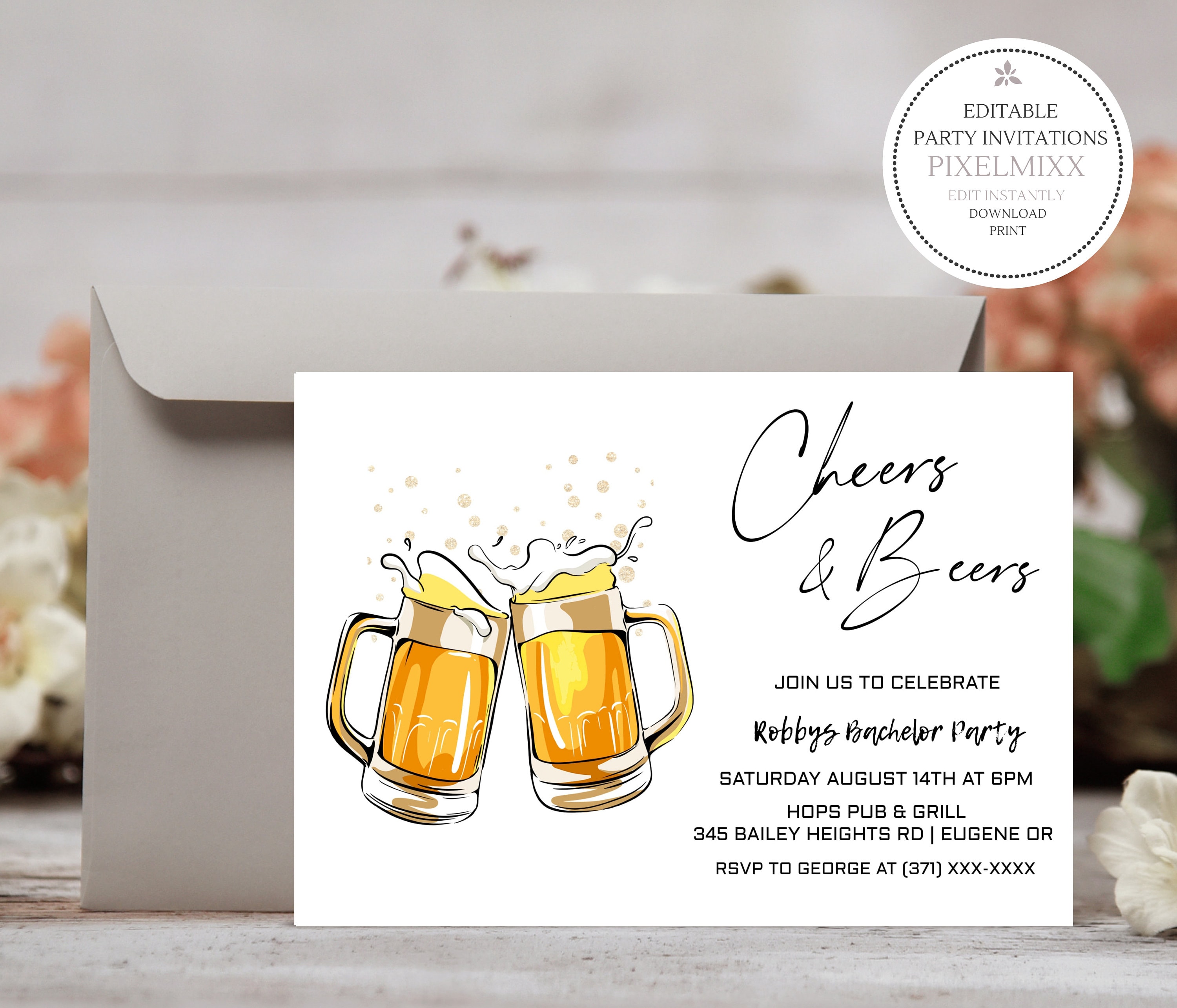 Bachelor on sale party invitation