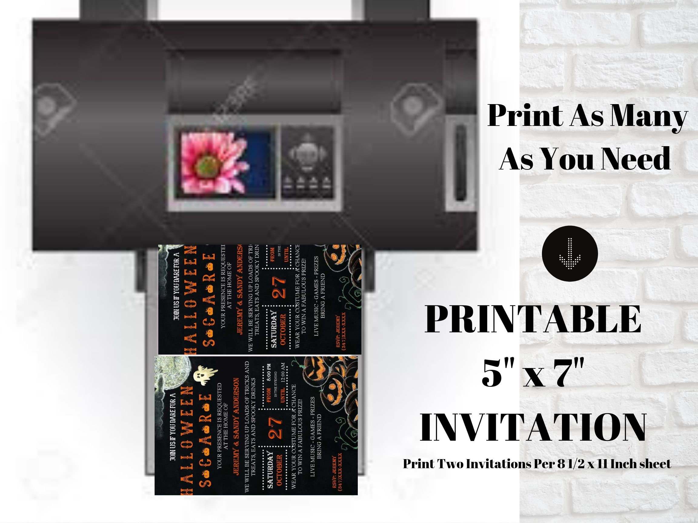 Halloween Party Invitation Spooky Party Invite Editable | Etsy