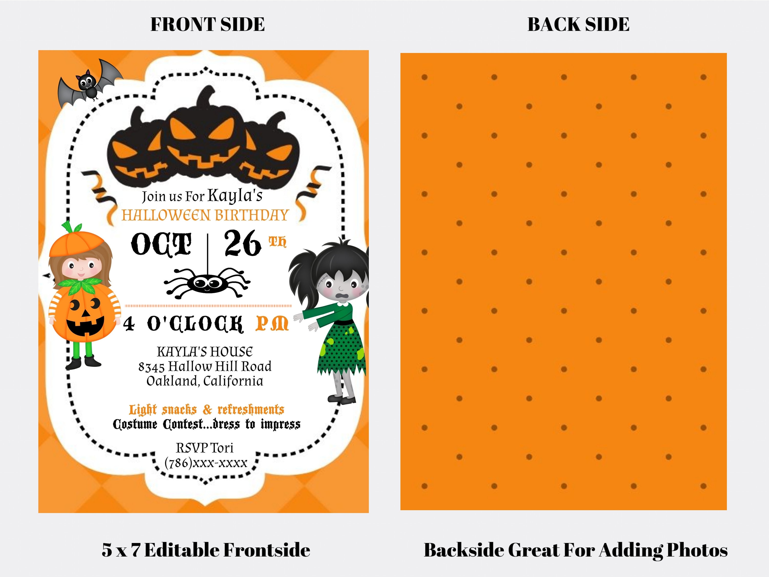 Halloween Party Invitations Editable Halloween Invitation | Etsy