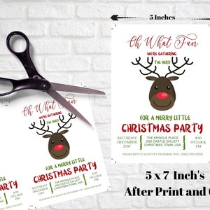 Printable Christmas Invitation Template, Editable Holiday Party ...