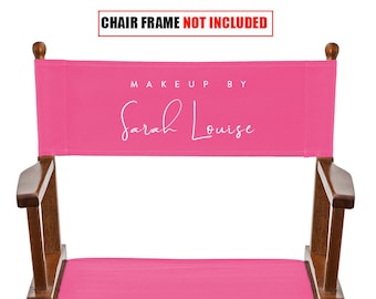 Personalized Pink Director Chair Covers Set for Makeup Artist and Directors Chair  Custom, Made to measure replacement canvas set.