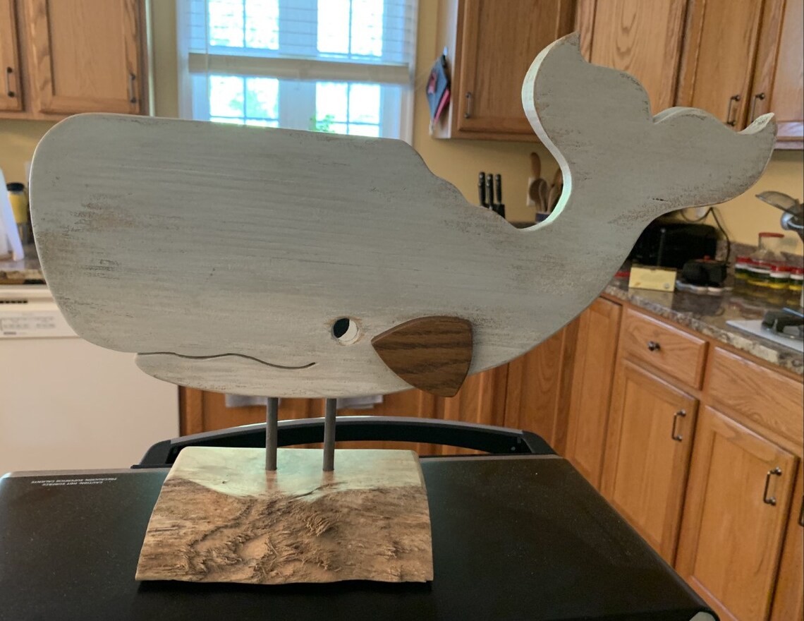 Rustikaler kleiner grauer Pottwal mit Weihnachtsbaum auf | Etsy