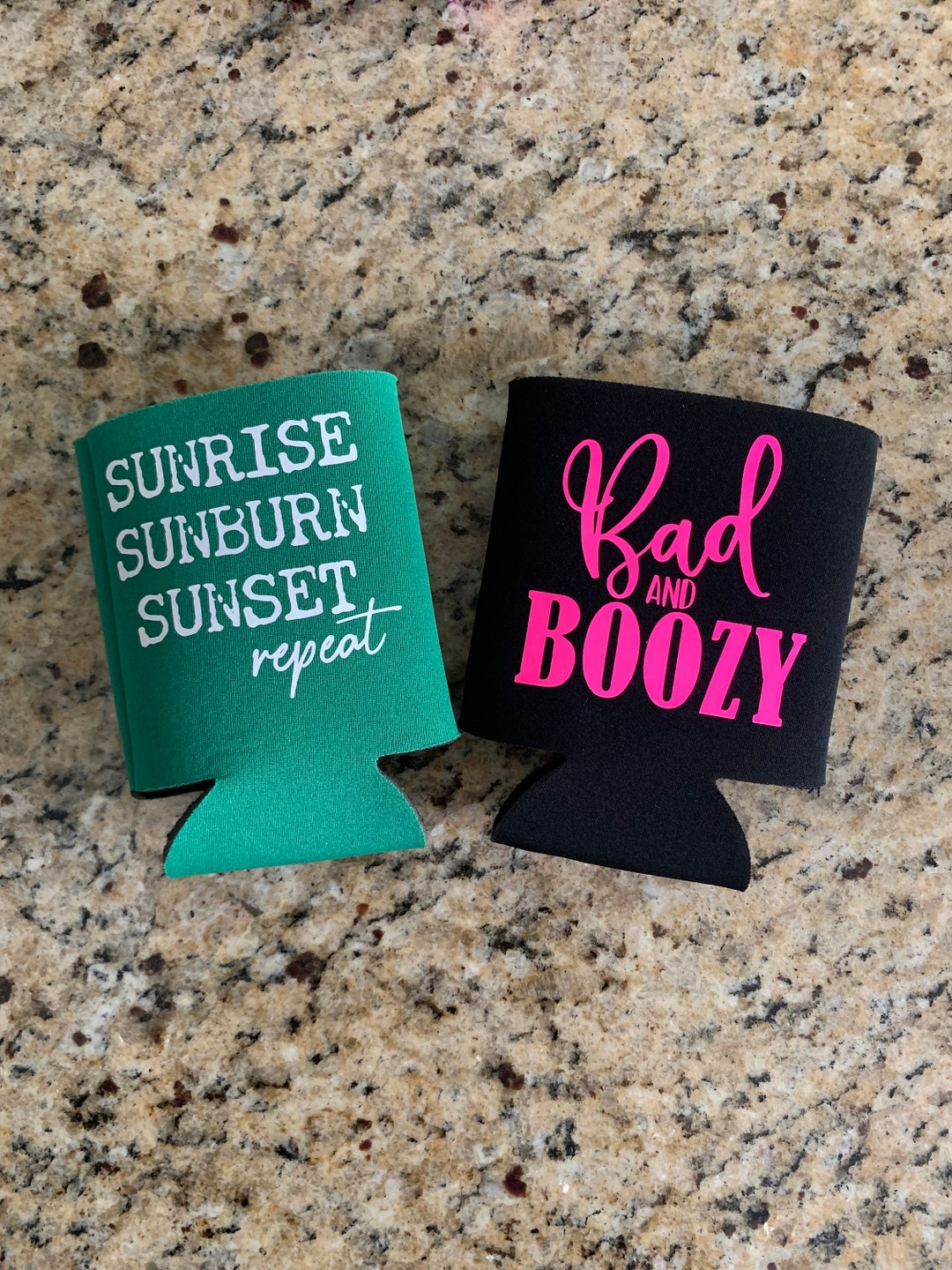 Sunrise, Sunburn, Sunset, Repeat Can Coolers, Bad and Boozy Can Coolers, Luke Bryan Can Coolers