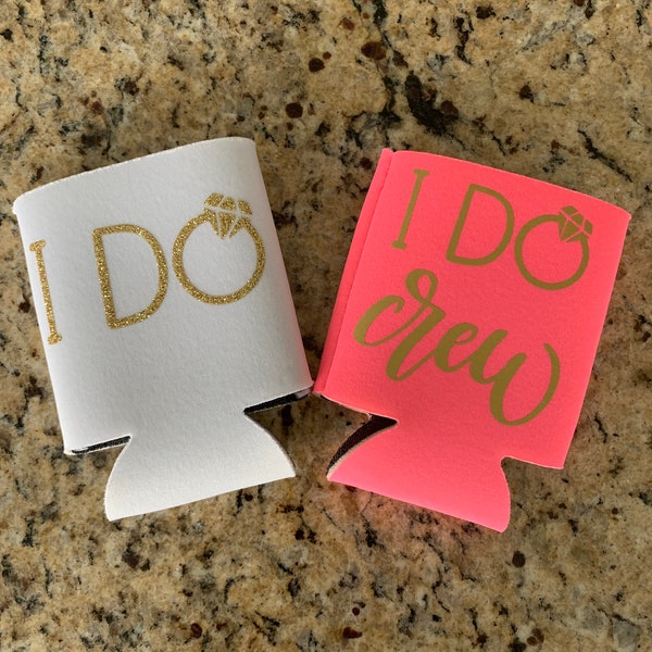 Bachelorette Party, I Do, I Do Crew, Wedding, Bridal Party, Bridesmaids, Can Cooler, Slim Can