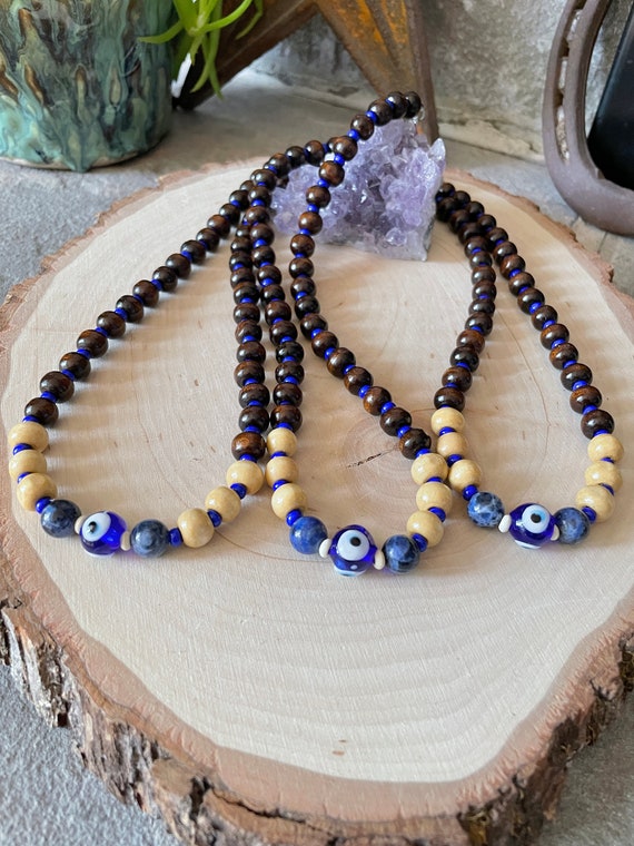Wooden bead choker best sale necklace