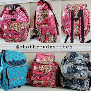 Ankara Backpack / School bag / Diaper Bag / Everyday Bag / Easy to carry Bag