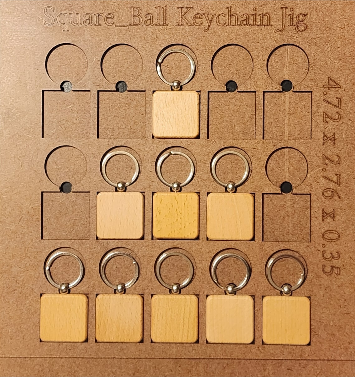 Square Ball Keychain Jig Lightburn SVG Cut File Etsy