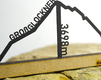 Silueta del Grossglockner – Arte mural alpino | Arte minimalista de montaña, regalo para amantes de la montaña