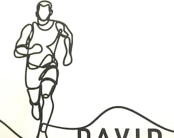 Sagoma di jogger | Regalo per corridori e amanti del jogging | Decorazione murale sportiva | Arte murale minimalista | Hobby