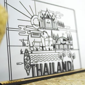 Thailand Silhouette | Asia Wall Decor | Gift for Thailand Fans | Minimalist Wall Art | Travel Memories