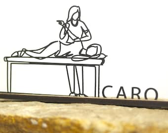 Personalized physiotherapist silhouette – gift with name | Practice decoration and therapy | Standing figure