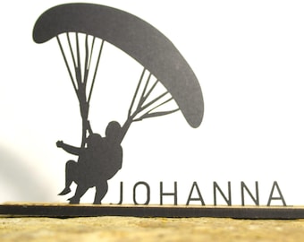 Silueta de paracaídas en tándem – Figura de pie | Regalo y recuerdo del salto