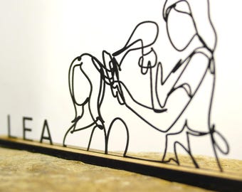 Hairdresser Silhouette | Personalized Figurine with Name | Gift & Decoration for Hairdressers