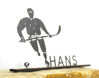 Ice Hockey Player Silhouette – Sports Decoration & Gift for Hockey Fans | Personalized Ice Hockey Figure and Team Wall Decor
