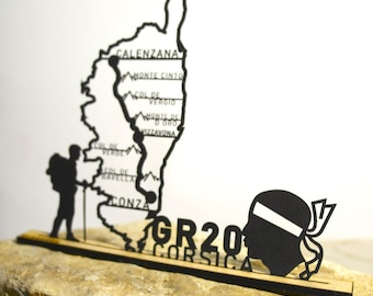 Silhouette du GR20 | Décoration de randonnée | Cadeau pour les amateurs de trekking et de plein air | Corse