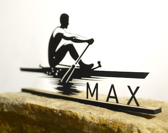 Roeien – Sportdecoratie | Cadeau-idee voor roeiers | Watersportsilhouet