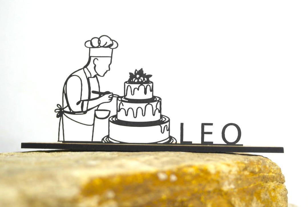 Personalized Pastry Chef Silhouette – Gift With Name | Baker ...