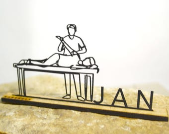 Physiotherapist Silhouette | Personalized Figurine with Name | Gift & Practice Decoration for Therapists